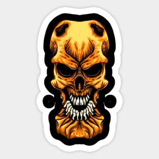 Orange skull Sticker